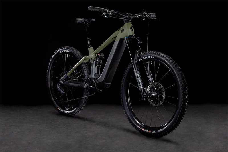 Cube Stereo Hybrid 140 HPC TM 625 Electric Mountain Bike 2022 Grey/Olive-6